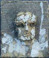 Relief, Papiermaché, 1986, Kopf 1 RP, 10 x 12 cm