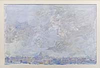 Landschaft, mit grossem Himmel, Zeichnung, Kreide, 1992, 02-92-06, 44 x 29 cm